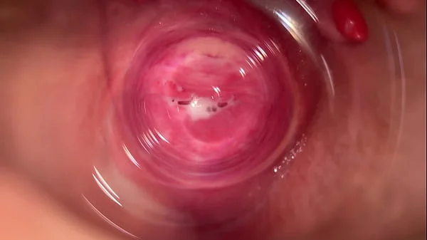 Camera deep inside Mia's vagina