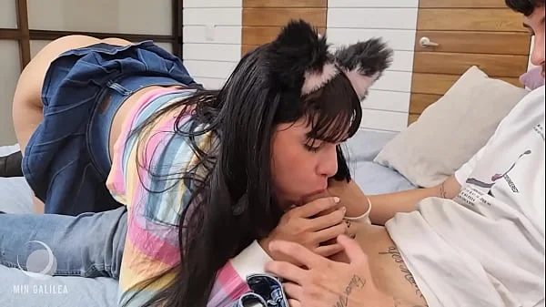 My stepbrother discovers me in the middle of a stream on twitch and ends up fucking me - Danner mendez ft Min Galilea