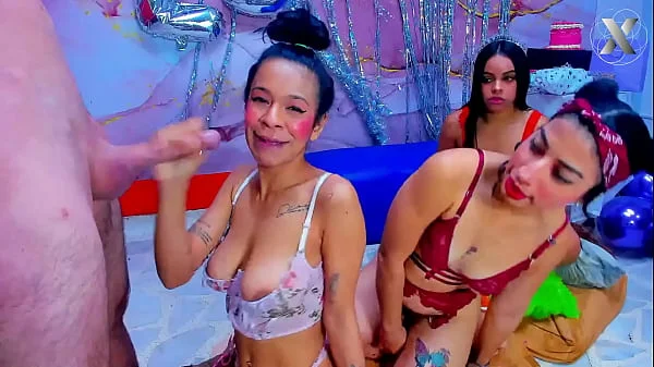 rough throat fuck caravan of 4 hot latinas