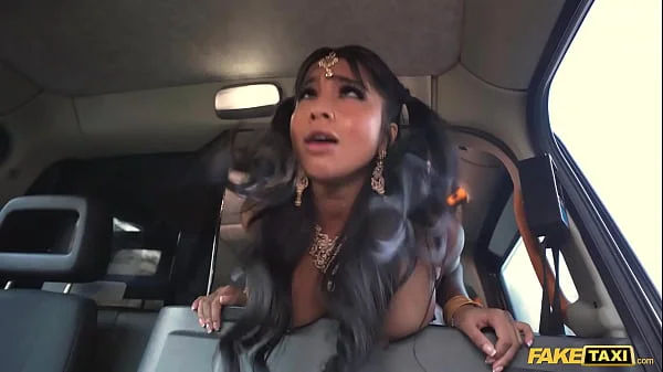 Fake Taxi Bengali nurse takes a big cock in her her tight Asian pussy with her big tits out