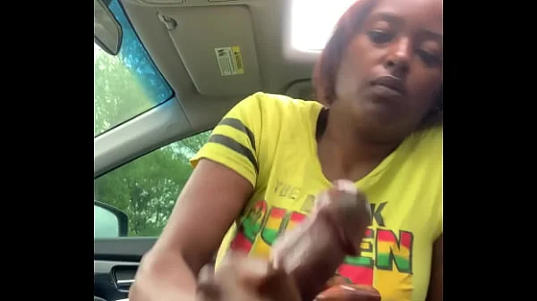 Handjob in car