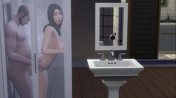 Stepfather fucks her in the shower for 30 minutes