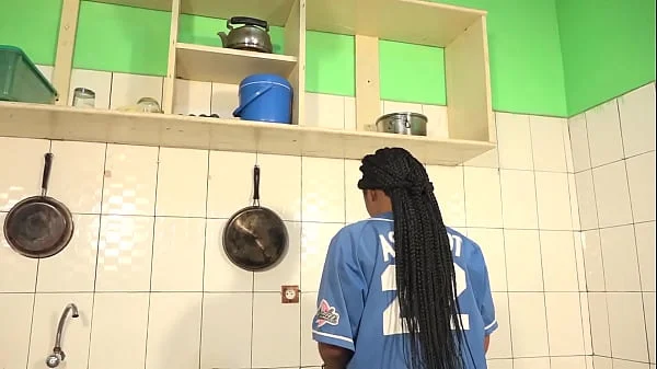 Surprise in the kitchen with my pretty neighbors, we fuck as if we had a date on African porn movies with our porn stars Lulu vroumette and Chris Ramirez