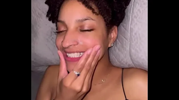 Ebony slut loves cum