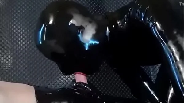 Latex condom catsuit fuck