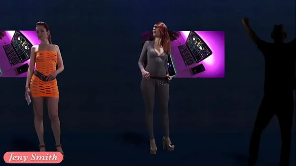 Naked Singer on stage. Virtual Reality