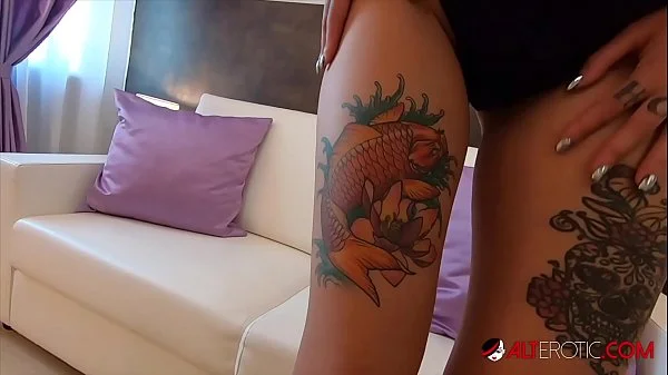 Busty tattooed Adel Asanti has her holes stretched wide