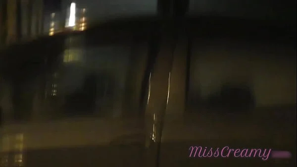 Sharing my slut wife with a stranger in car in front of voyeurs in a public parking lot - MissCreamy