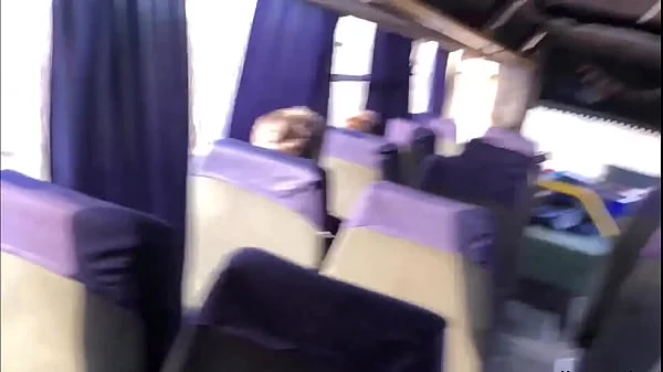 Brunette Public Blowjob and Cum in Mouth in Public Transport