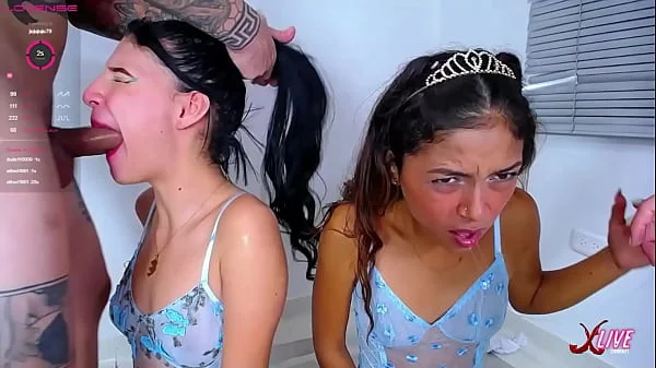 two stepsisters who like to share cocks swap their boyfriends for rough sex