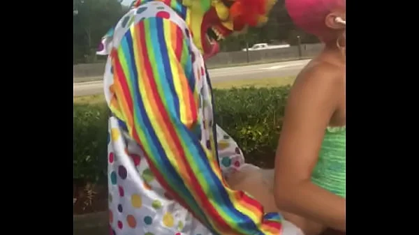 Gibby The Clown fucks Jasamine Banks outside in broad daylight