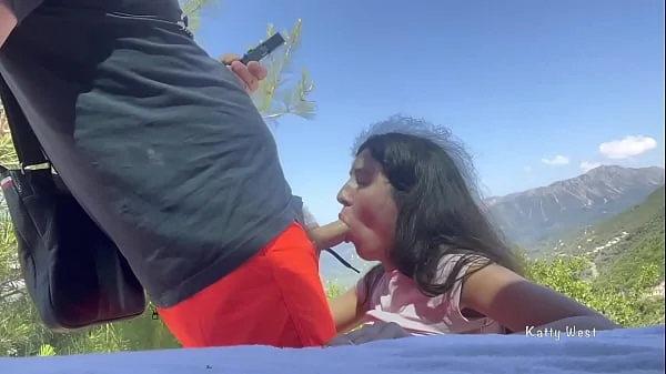 I sucked a stranger in the mountains and he gave me a golden shower and cum all over my face