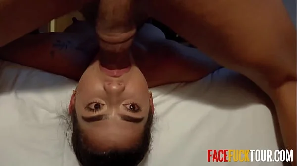teen tummy is full of stepdaddy's cum after rough deep throat