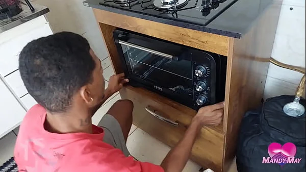 Spirt, farting and prolapse during anal sex with the cooktop installer
